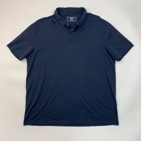 Charles Tyrwhitt Shirt Mens XL Extra Large Navy Polo Collared 3 Button Placket - Picture 2 of 11